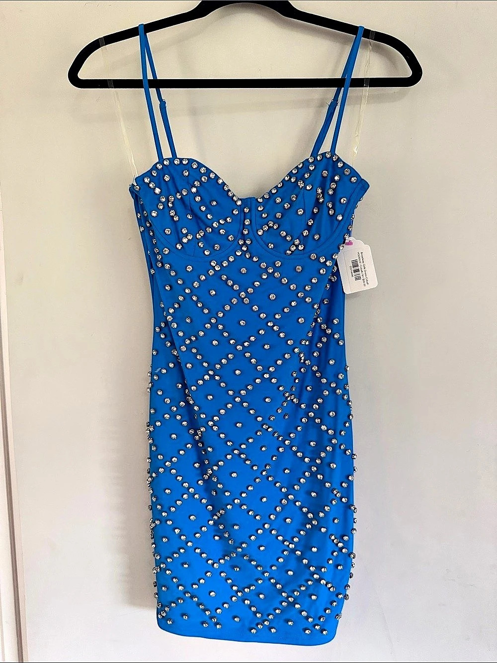 Broadway Girls Dress Embellished Mini Dress in Blue Size Medium NWT
